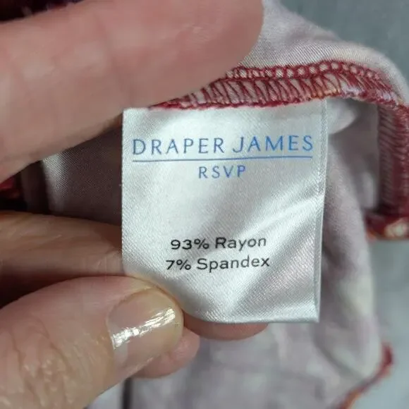 Draper James RSVP Skirt Womens Large Red Floral Pleated Midi Stretch Boho Spring - Picture 6 of 8